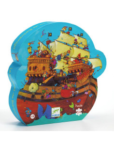 DJECO - PUZZLE SILUETA EL BARCO PIRATA 54 PZAS