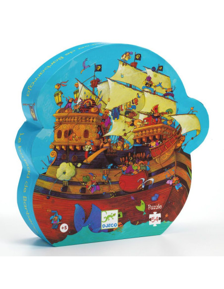 DJECO - PUZZLE SILUETA EL BARCO PIRATA 54 PZAS