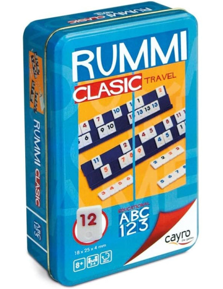 CAYRO - JUEGO RUMMI CLASSIC TRAVEL EN CAJA DE METAL