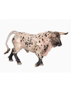 DEQUBE - FIGURA TORO BLANCO MOTEADO