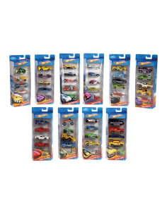 COCHE HOT WHEELS PACK 5 COCHES MODELOS SDOS.