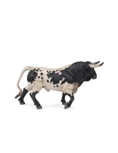 DEQUBE - FIGURA TORO BRAVO BLANCO NEGRO