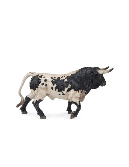 DEQUBE - FIGURA TORO BRAVO BLANCO NEGRO