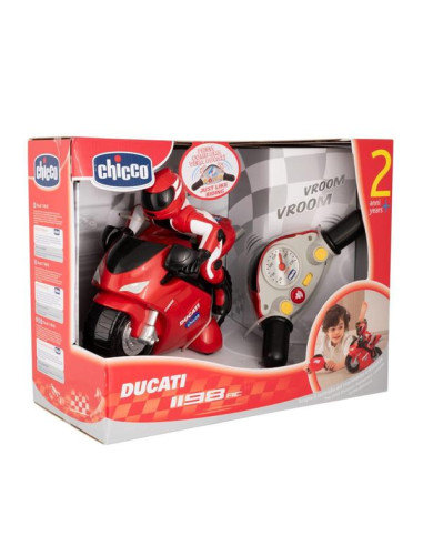 Moto R/C Ducati 1198 con mando intuitivo 8x11x14 cm ¡con sonidos del motor y claxon!
