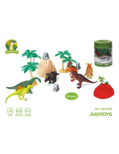 Figuras animales Dinosaurios en bote 30 pzas