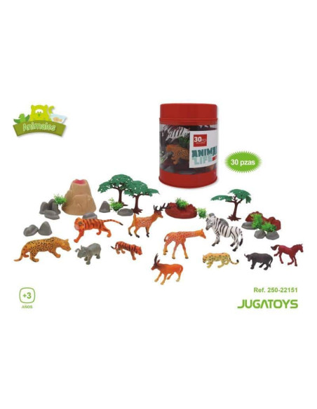 Figuras animales Salvajes en bote 30 pzas