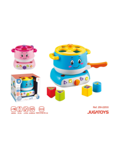 Cocina bloques infantil, con hornillo y olla, luces y sonidos, 18x13'5x16cm colores sdos. - Modelos surtidos