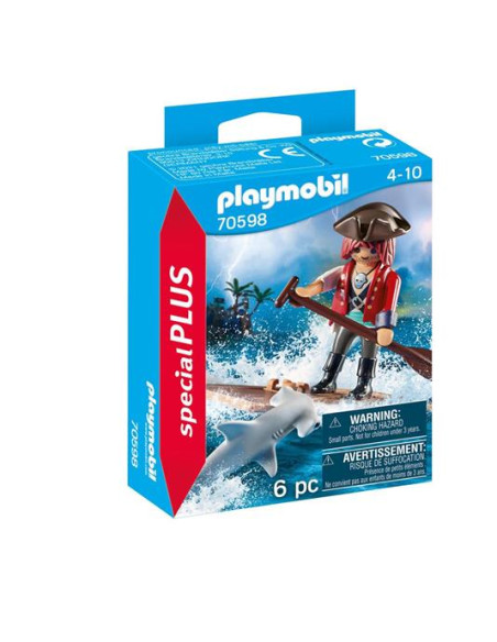 Playmobil Special Plus Pirata con balsas y tiburón martillo