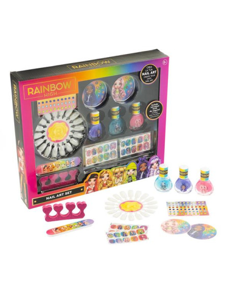 Set decoración de uñas Rainbow High ¡con uñas postizas para practicar!