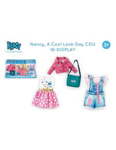 Ropa Nancy un día de look cool. Vestido unicornio. (Exp 18 piezas)