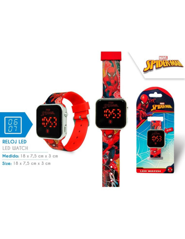 Reloj digital led spiderman. 3,5cm