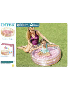 Piscina hinchable Glitter con suelo hinchable (Capacidad 56 litros)(1-3 años) 86x25 cm - Modelos surtidos