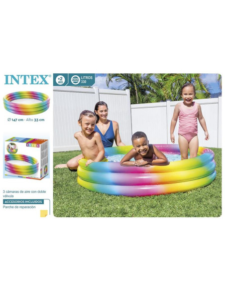 Piscina hinchable 3 aros Multicolor 147x33 cm (Capacidad 330 litros) (+ 2 años)