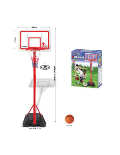 Canasta baloncesto pie regulable, tablero 60X40 altura 1,49 a 195 cm