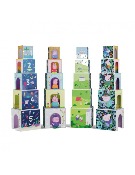 DEQUBE - CUBOS APILABLES  CON FIGURAS PEPPA PIG