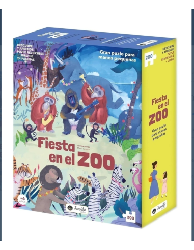 JUANITO BOOKS - FIESTA EN EL ZOO-PUZZLE REVERSIBLE 220PZS