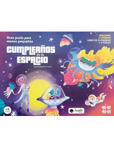 JUANITO BOOKS - CUMPLEAÑOS EN EL ESPACIO - PUZZLE PROGRESIVO 9/18/27/36 PZS