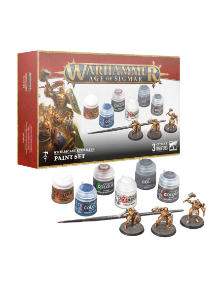 WARHAMMER AGE OF SIGMAR - SET PINTURA FORJADOS EN LA TORMENTA( 3 MINIATURAS+PINTURA)