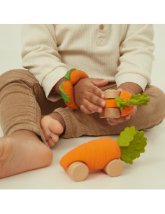 OLIandCAROL -COCHECITO MORDEDOR DE CAUCHO NATURAL ZANAHORIA