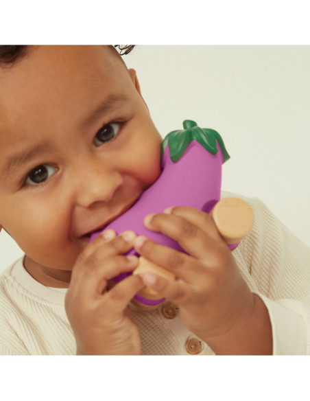 OLIandCAROL - COCHECITO MORDEDOR DE CAUCHO NATURAL BERENJENA