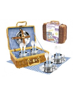 TACHAN - SET PICNIC VICHY EN CESTA DE MIMBRE