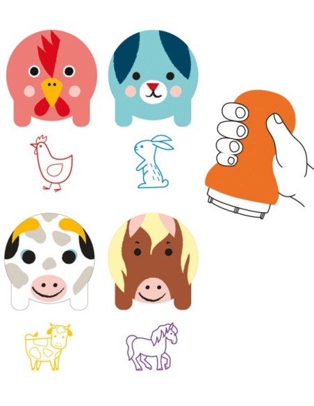 DJECO - SELLOS PARA LOS PEQUES ANIMALES DE GRANJA