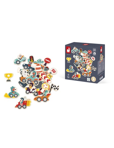 JANOD - IMANES DE COCHES DE CARRERAS 24 PIEZAS