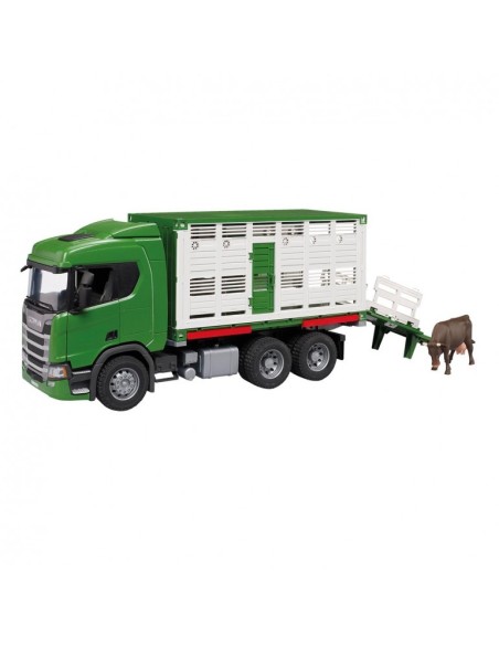 BRUDER - TRANSPORTE GANADO CON BUEY SCANIA SUPER 560R