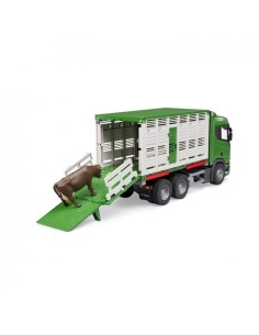 BRUDER - TRANSPORTE GANADO CON BUEY SCANIA SUPER 560R 2