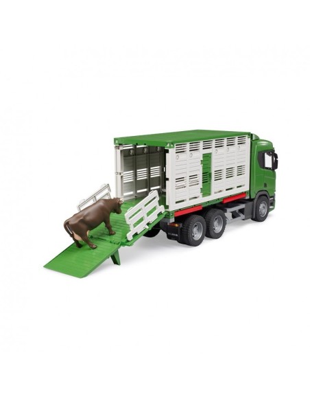 BRUDER - TRANSPORTE GANADO CON BUEY SCANIA SUPER 560R
