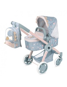 DECUEVAS - COCHE MUÑECA 3X1 PLEGABLE CON MOCHILA COCO 70x41x62CM