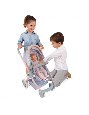 DECUEVAS - COCHE MUÑECA 3X1 PLEGABLE CON MOCHILA COCO 70x41x62CM