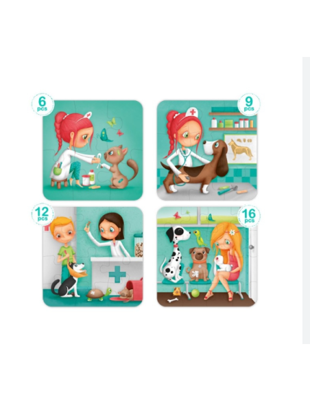 PUZZLE EVOLUTIVO VETERINARIA 4 EN 1
