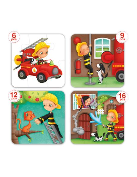 PUZZLE EVOLUTIVO BOMBEROS 4 EN 1