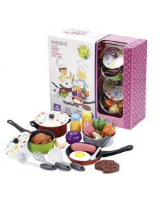 SET MENAJE COCINA METÁLICO COLORES 22 PIEZAS