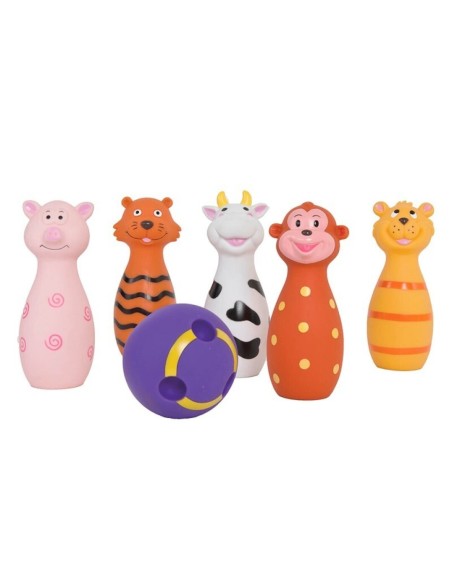 LUDI - JUEGO DE BOLOS DE GOMA  ANIMALES