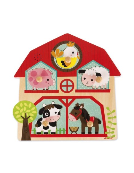 JANOD - PUZZLE ENCAJABLE MUSICAL LOS ANIMALES DE LA GRANJA