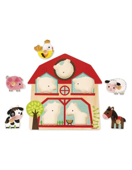 JANOD - PUZZLE ENCAJABLE MUSICAL LOS ANIMALES DE LA GRANJA