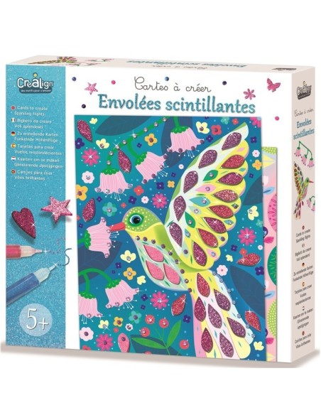 CREALING - CREA  PAJAROS Y  ALAS BRILLANTES CON PURPURINA.