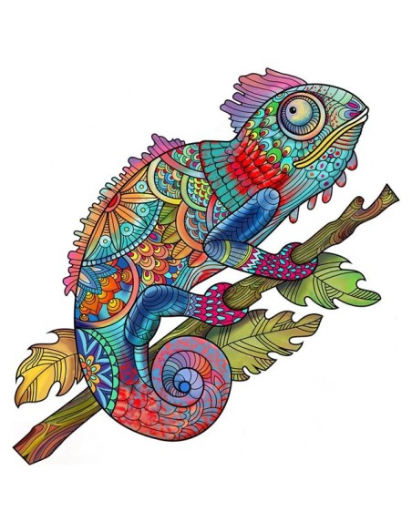 PUZZLE ANIMAL WOOD  CAMALEON 112PZS