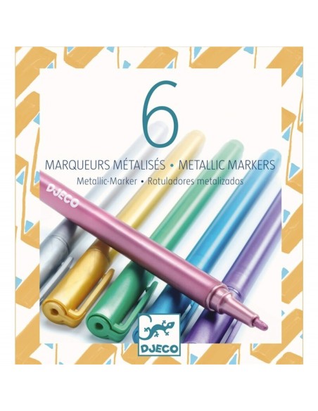 DJECO - 6 ROTULADORES METALICOS