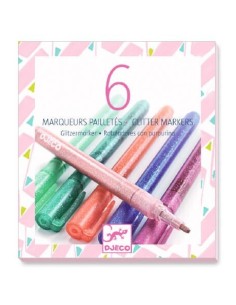 DJECO - 6 ROTULADORES PURPURINA