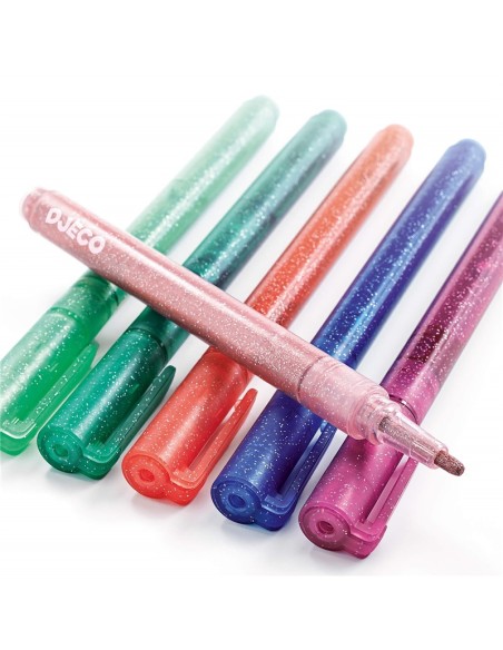 DJECO - 6 ROTULADORES PURPURINA