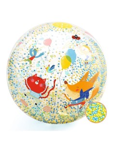DJECO - PELOTA HINCHABLE CON BOLITAS 35CM ANIMALES 2