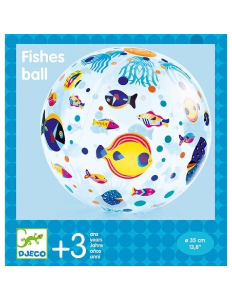 DJECO - PELOTA HINCHABLE 35CM PECES