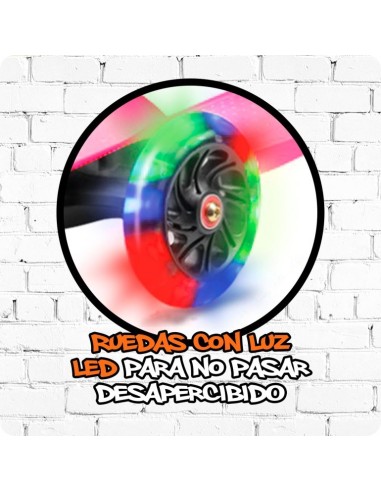 DEQUBE - HOT WHEELS: PATINETE 3 RUEDAS CON LUCES LED