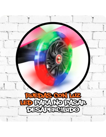 DEQUBE - HOT WHEELS: PATINETE 3 RUEDAS CON LUCES LED