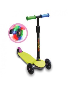 DEQUBE - PATINETE DE 3 RUEDAS NEÓN CON LUCES LED 2