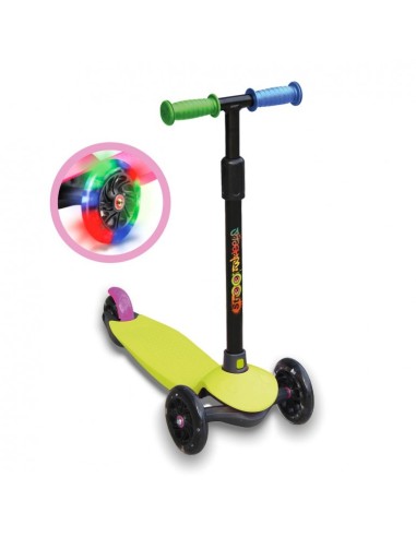 DEQUBE - PATINETE DE 3 RUEDAS NEÓN CON LUCES LED