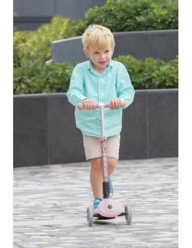 GLOBBER - PATINETE JUNIOR PLEGABLE  CON LUCES ECO ROSA